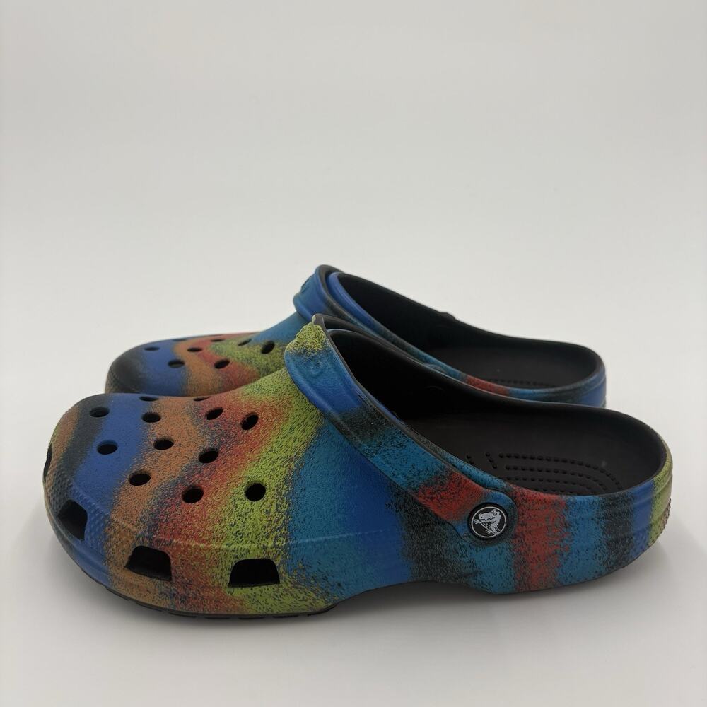Crocs Shoes Classic Spray Tie Dye Clogs Slip On Women's 12 Men's Size 10